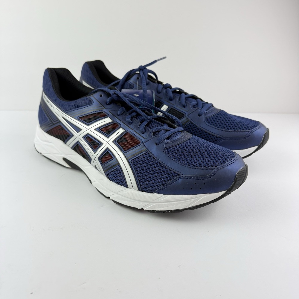 ASICS Gel-Contend 4 Men's Running Shoes Size 13 Blue Silver Red T715N Athletic - Picture 5 of 10